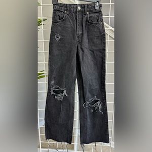 Zara Ripped wide leg jeans size 0